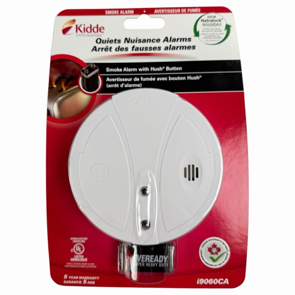 Kidde i9060CA Smoke Alarm With Hush Button w/ Battery New in Package